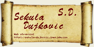 Sekula Dujković vizit kartica